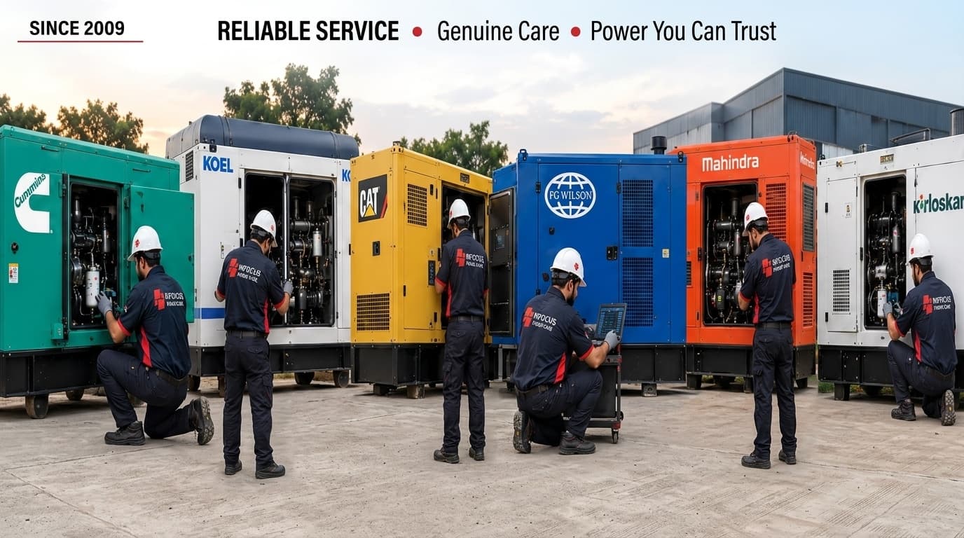 Infocus Power Care Certified Engineers Servicing Cummins, KOEL, CAT, FG Wilson, Mahindra, and Kirloskar Generators